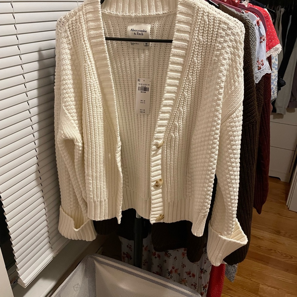 Abercrombie & Fitch Women's White Cardigan